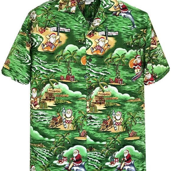 New Aloha Republic Surfing Santa Hawaiian Shirt - Size XL - Picture 3 of 3